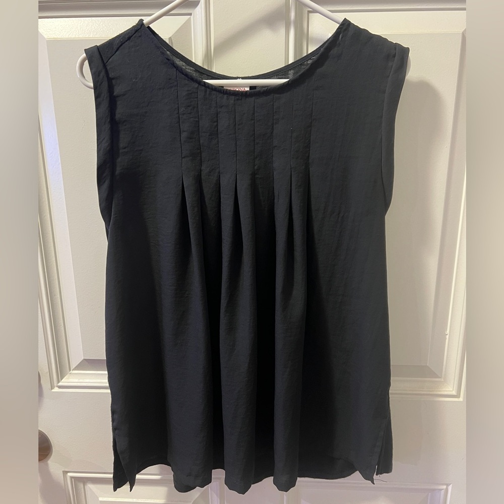 Merona Black Pleated Blouse